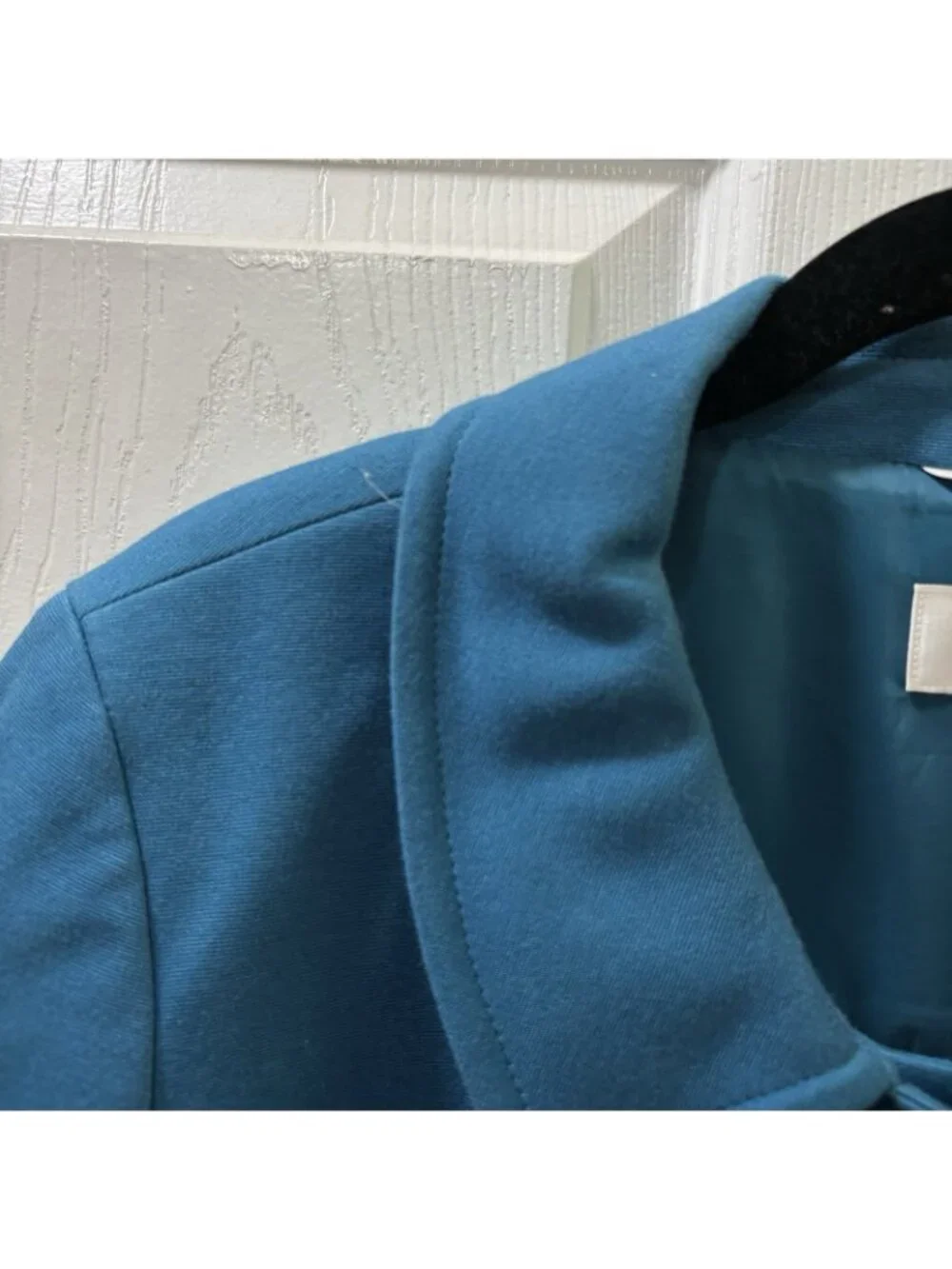 Talbots Teal  three Button Knit Coat A Line With Pokets Size 10 Preppy Classic